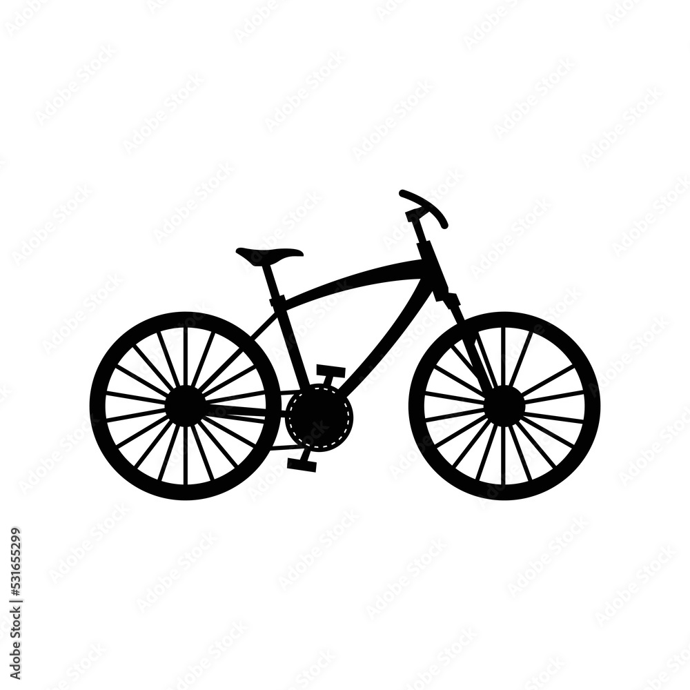 Fototapeta premium Riding vehicle bicycle bike icon | Black Vector illustration |