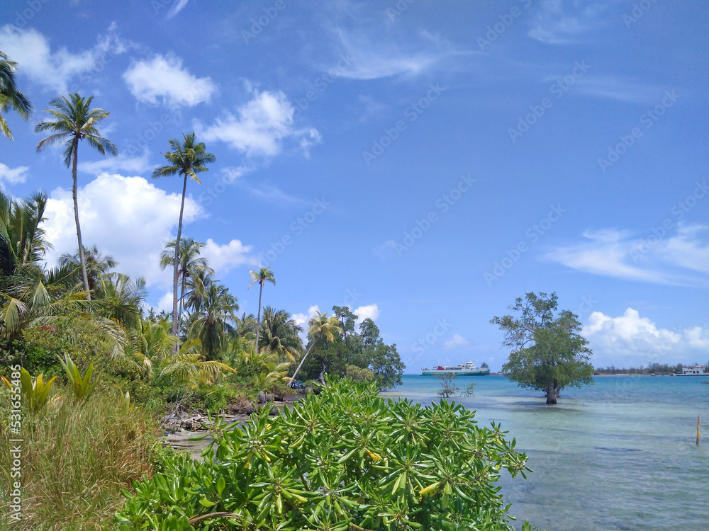 Beautiful landscape at Rengit Island in Belitung. Belitung Island, Indonesia.
