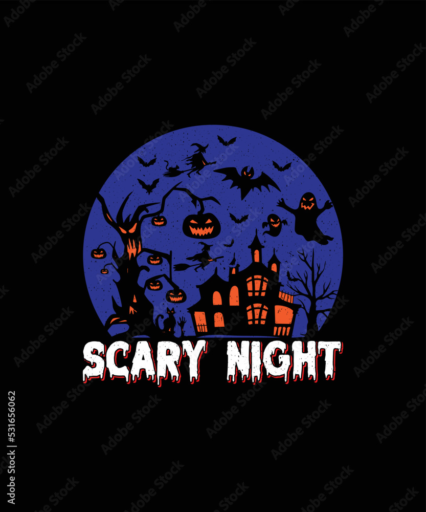 Scary Night/Halloween t-shirt design