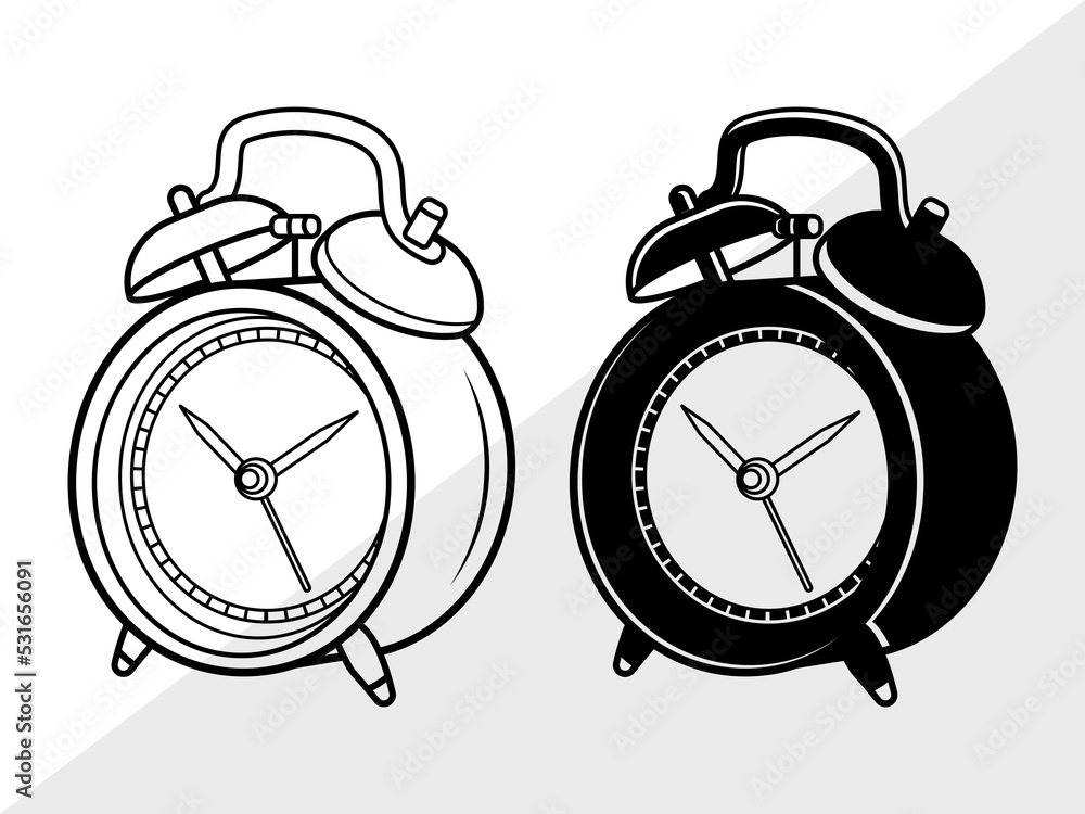 Alarm Clock SVG, Clock Svg, Morning Clock Svg, Retro Clock Svg, Alarm