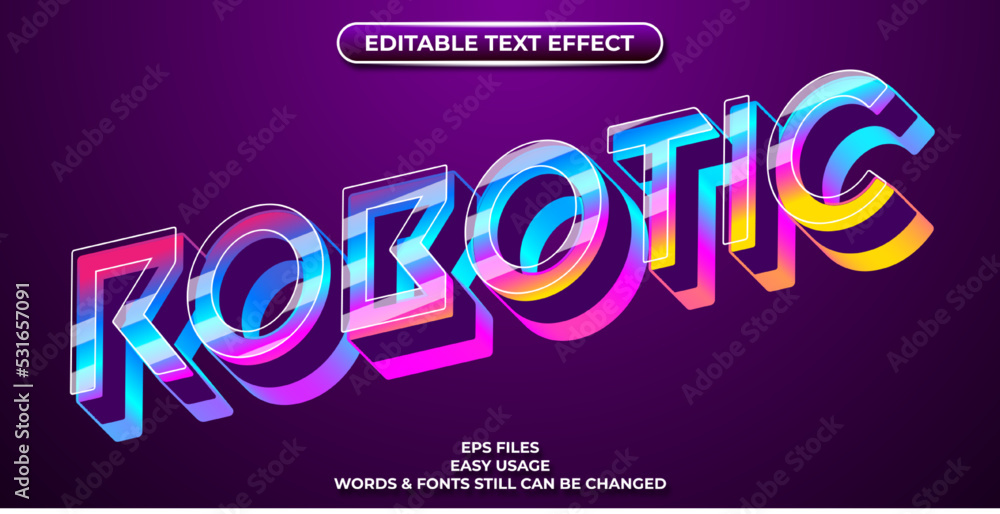 editable text effect robotic