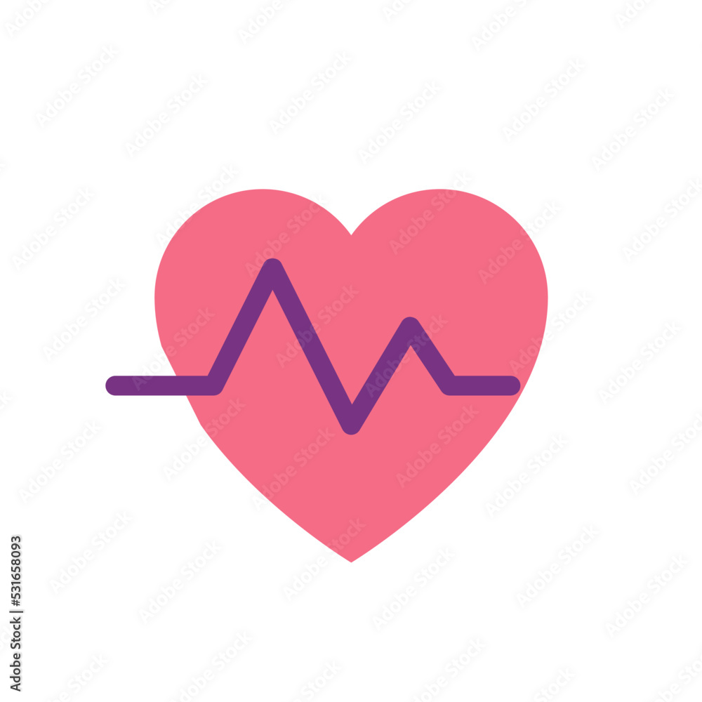 Cardiogram flat color ui icon. Heart rate measurement. Medical checkup. Cardiology. Simple filled element for mobile app. Colorful solid pictogram. Vector isolated RGB illustration Cardiogram flat color ui icon. Heart rate measurement. Medical checkup. Cardiology. Simple filled element for mobile app. Colorful solid pictogram. Vector isolated RGB illustration
