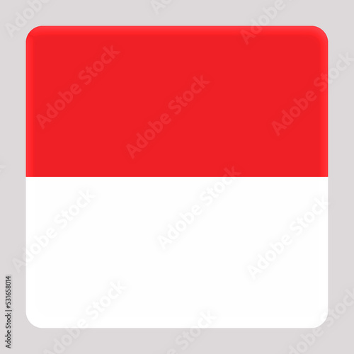 3D Flag of Indonesia on a avatar square background.