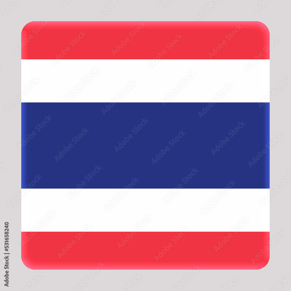 3D Flag of Thailand on a avatar square background. 3D Flag of Thailand on a avatar square background.