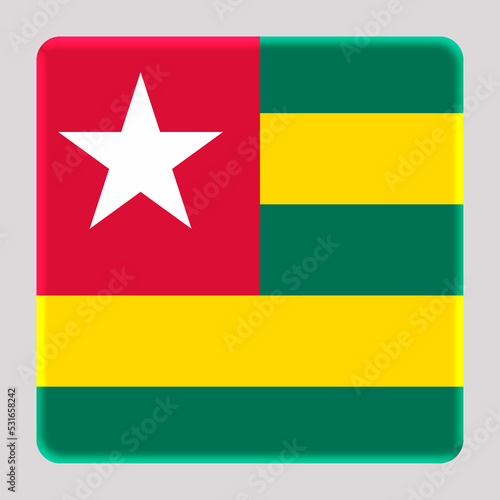 Free Download 3D Flag of Togo on a avatar square background. - GFXLoad