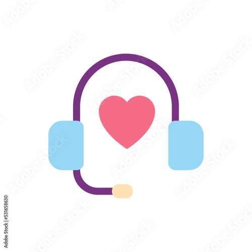 Clinical call center flat color ui icon. Hospital helpdesk service. Patients assistance. Emergency. Simple filled element for mobile app. Colorful solid pictogram. Vector isolated RGB illustration