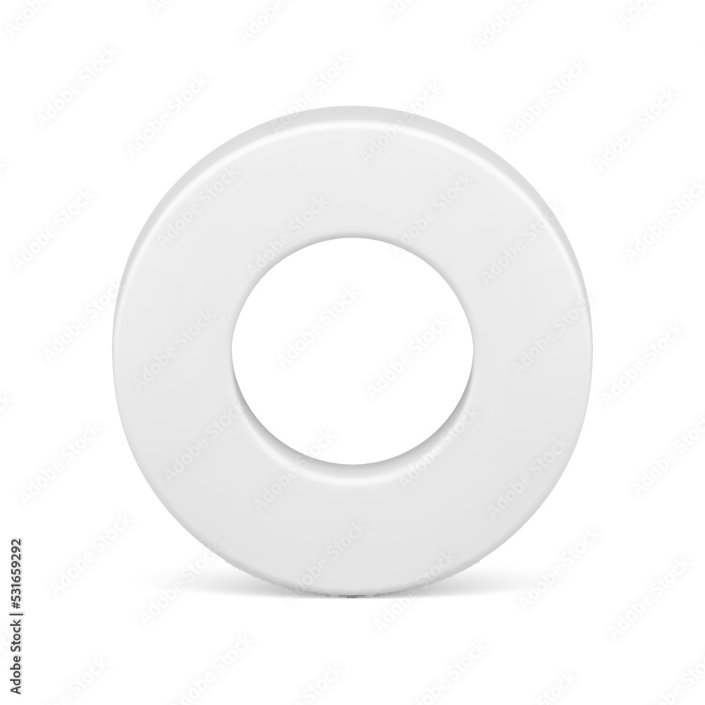 Vertical white geometric circle ring glossy frame shape premium ornate decor realistic vector Vertical white geometric circle ring glossy frame shape premium ornate decor realistic vector