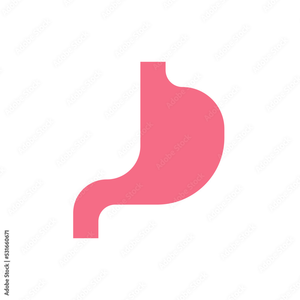 Stomach flat color ui icon. Digestive system regular checkup. Gastrointestinal tract. Simple filled element for mobile app. Colorful solid pictogram. Vector isolated RGB illustration