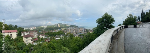 Panorama of the urban landscape of Dagomys, top view. photo