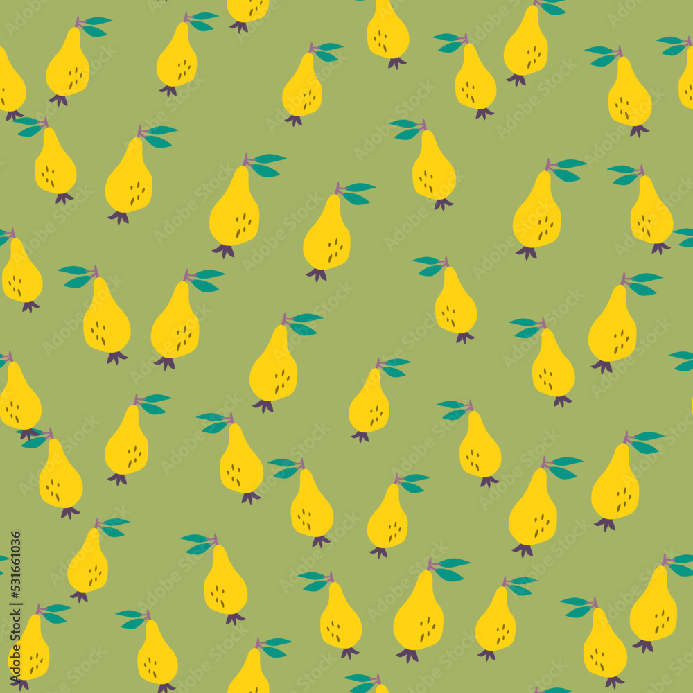 Hand drawn pears seamless pattern. Fruits botanical backdrop. Hand drawn pears seamless pattern. Fruits botanical backdrop.