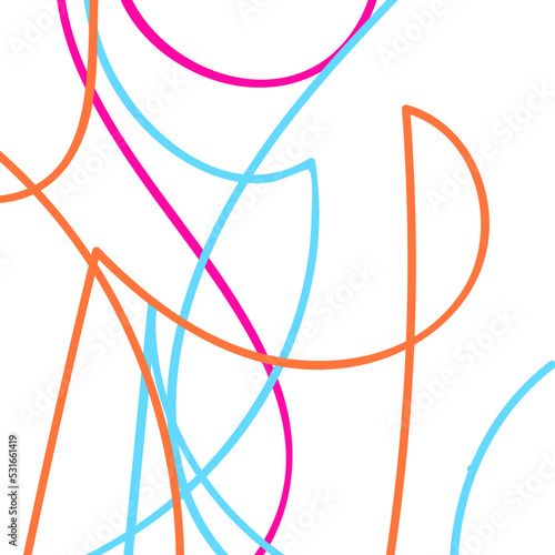 Pink Blue Orange Doodle Lines  © Valourine