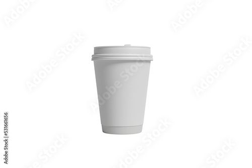 Paper coffee cup mock-up. Render realistic 3d PNG