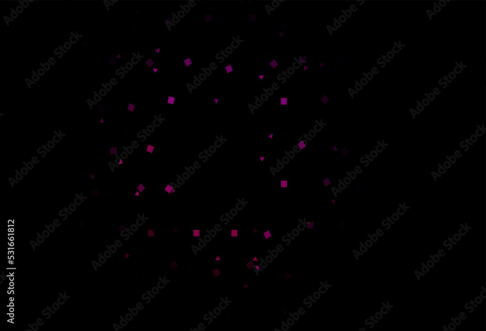 Dark Purple, Pink vector backdrop with lines, circles, rhombus.