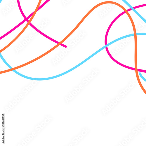 Pink Blue Orange Doodle Lines 