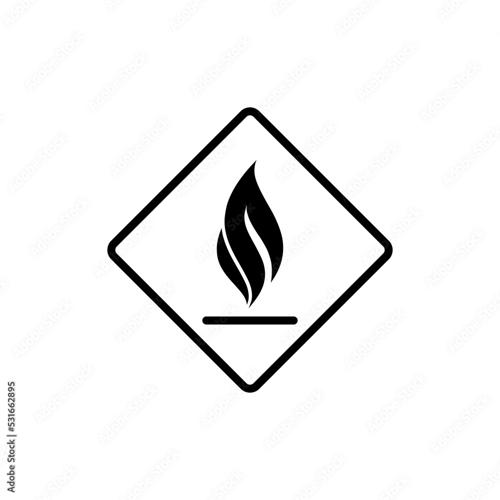Flammable materials warning sign isolated on white background Flammable materials warning sign isolated on white background
