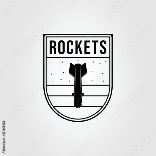 explosive rocket or missile launch logo vector illustration design