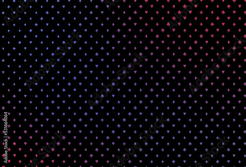 Dark blue, red vector texture with playing cards.