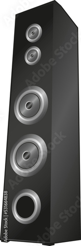 Musical equipment speackers system. Isolated vector.