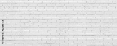 White painted brick wall urban Background panorama in high resolution