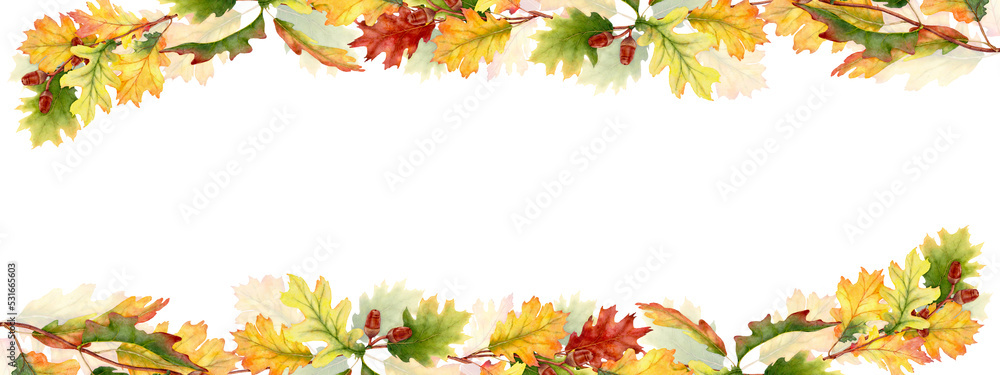 Watercolor autumn abstract background with seasonal leaves Watercolor autumn abstract background with seasonal leaves