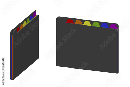 File folder. 3d Vector illustration. Dimetric projection.