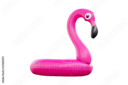 inflatable pink flamingo isolated on white background © Aliaksandr Marko