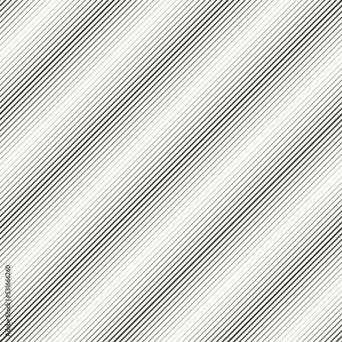 Diagonal straight lines with optical effect seamless pattern. Symmetrical oblique stripes structure vector background.