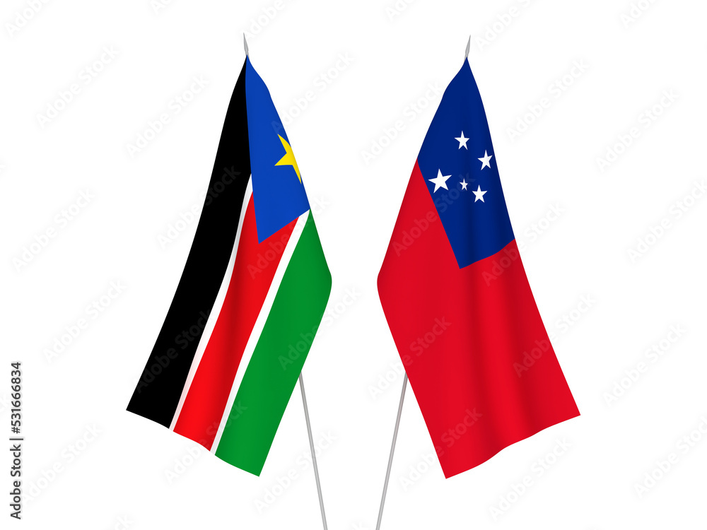 Republic of South Sudan and Independent State of Samoa flags