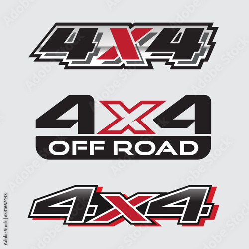 4x4 logo for 4 wheel drive truck and car graphic vector. Design for vehicle vinyl wrap_20220919