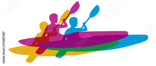 Kayak watersport graphic.
