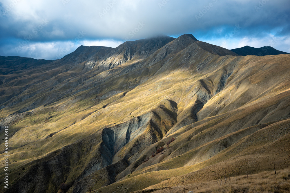 Mountain landscape on Mount Gramos in northern Greece