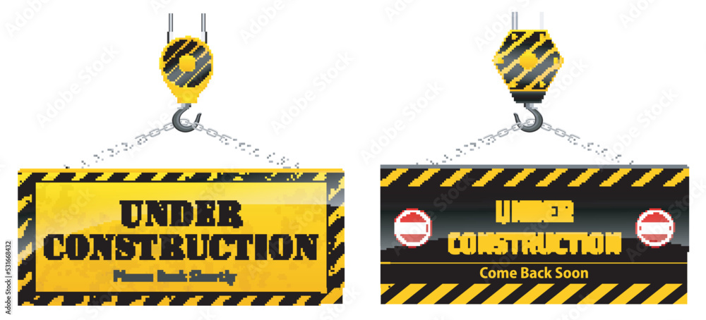 set of website under construction isolated or 404 error page connection or website under maintenance banner. eps vector set of website under construction isolated or 404 error page connection or website under maintenance banner. eps vector