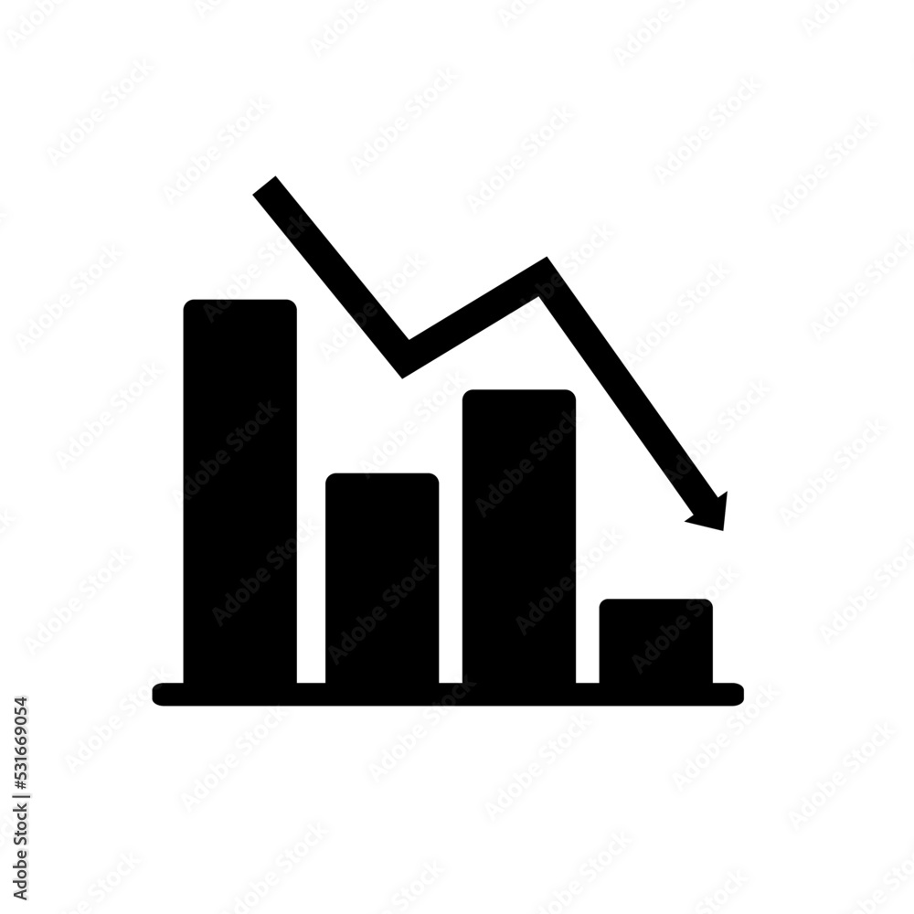 Low Graph icon flat style Low Graph icon flat style