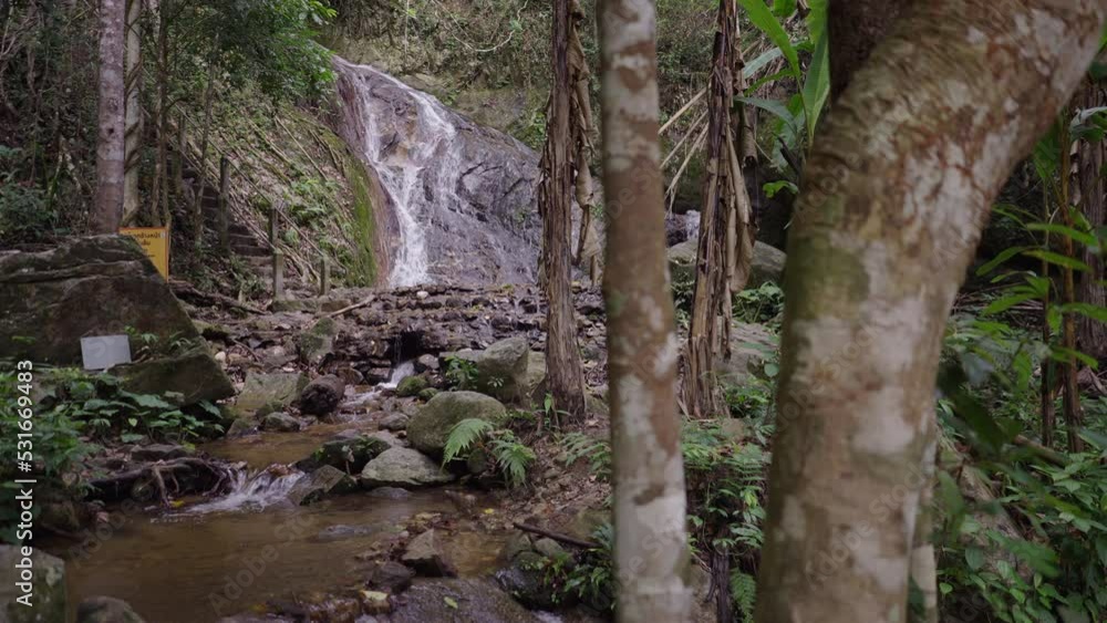 Natural Waterfall In Mae Kampong Village, Huai Kaeo, Chiang Mai, Thailand. Rack Focus Natural Waterfall In Mae Kampong Village, Huai Kaeo, Chiang Mai, Thailand. Rack Focus
