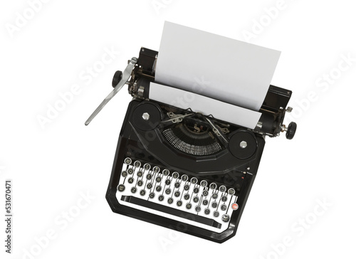 Vintage typewriter with bla...