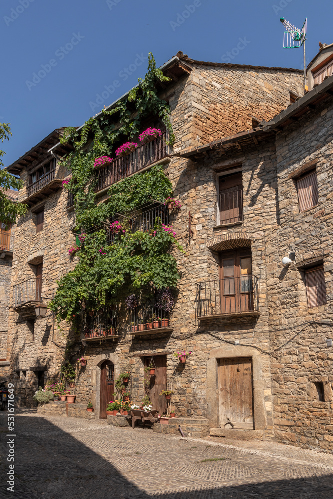 medieval village of ainsa in the spanish pyrenees