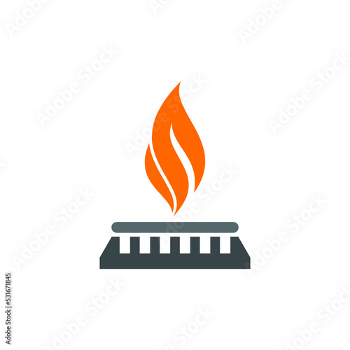 Creative Gas Stove icon for web design isolated on white background
