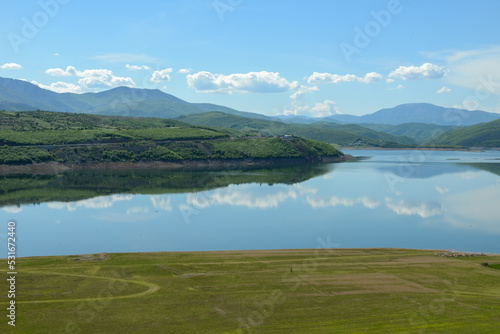 View of Fierza reservoir at Kukes in Albania