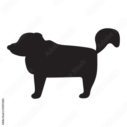 Dog. Silhouette icon. Hand drawn illustration on white background.