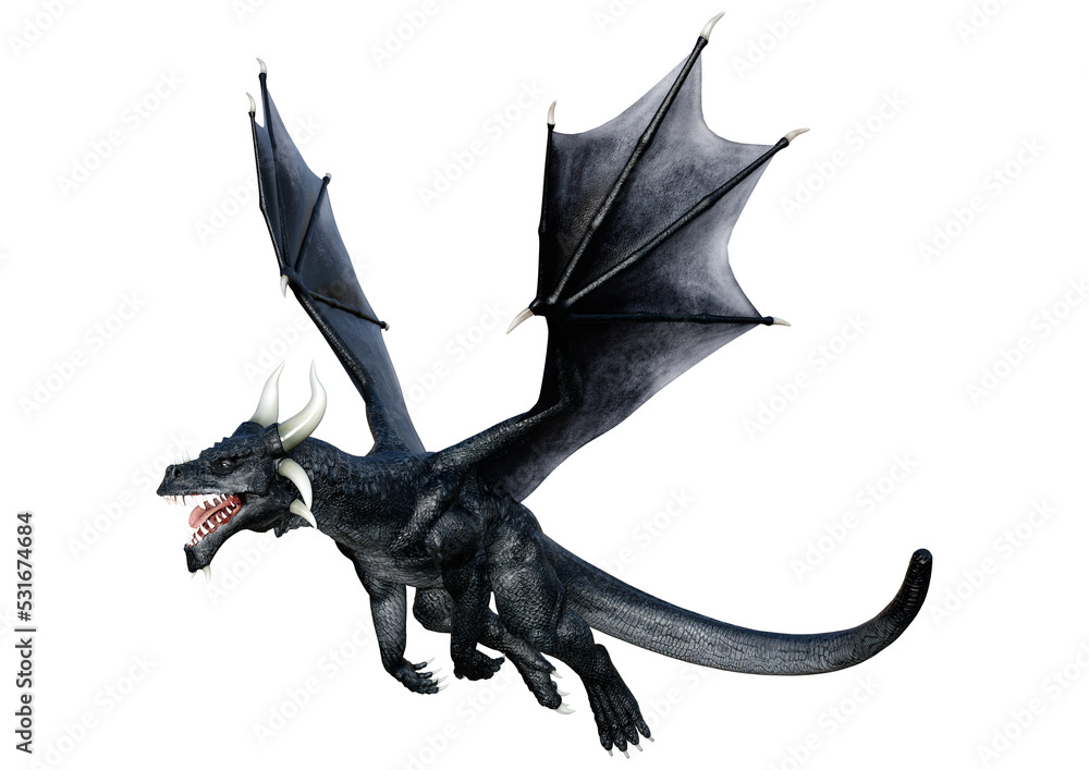 3D Rendering Fairy Tale Dragon on White 3D Rendering Fairy Tale Dragon on White