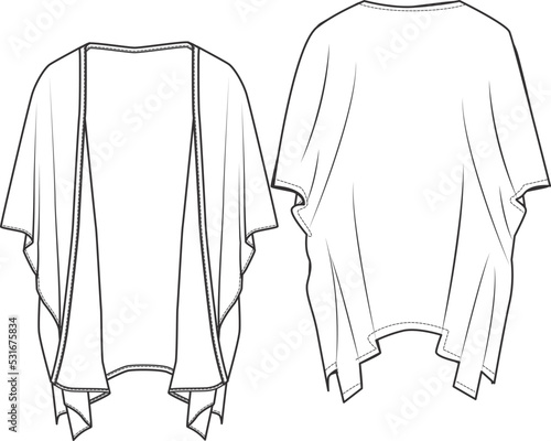 women caftan drawing,,Strickjacke,cardigan