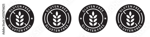 Gluten free icon. Non gluten icon, vector illustration