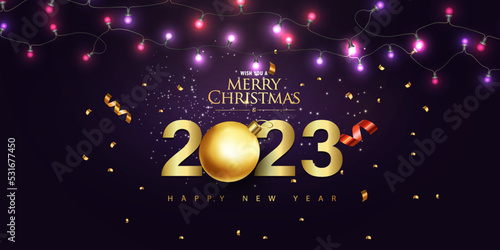 Fototapeta Naklejka Na Ścianę i Meble -  Merry Christmas happy new year vector illustration 