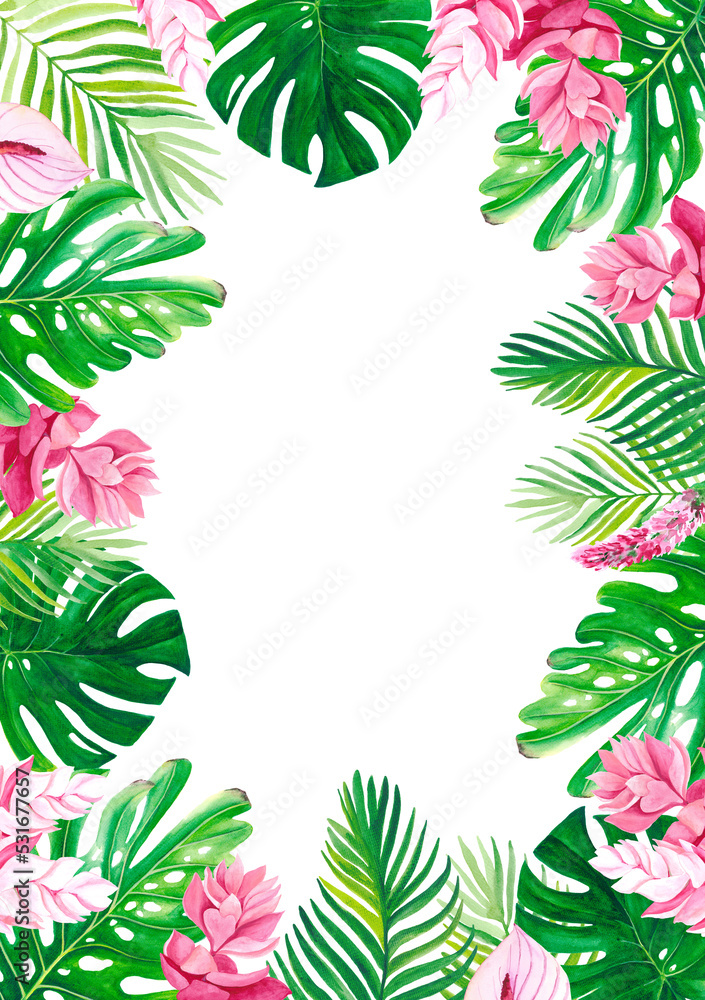 Tropical Greenery Frame PNG Tropical Greenery Frame PNG