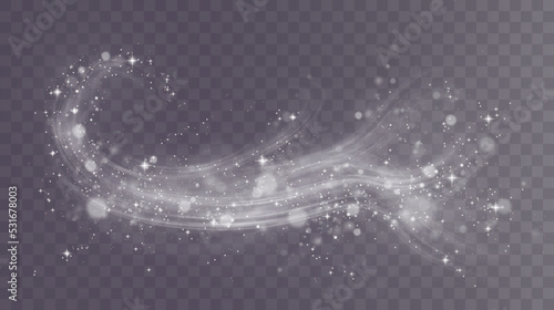 Cold winter wind texture. Holiday vector blizzard. Christmas effect of a cold blizzard. Vector PNG.