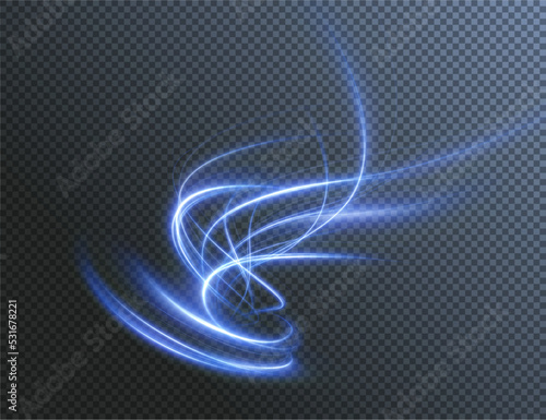 Light blue Twirl. Curve light png effect of neon line. Luminous blue circle. Light neon pedistal, podium, platform, table. Vector .