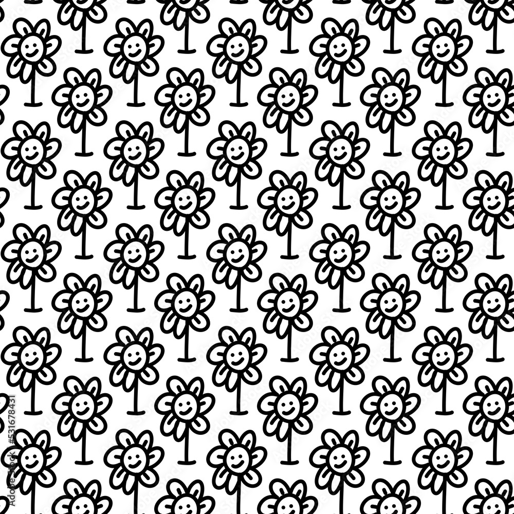 seamless pattern of flower cartoon seamless pattern of flower cartoon