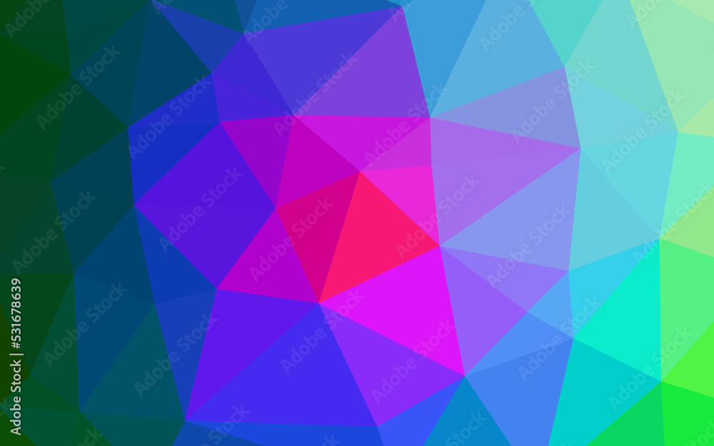 Obraz premium Dark Multicolor, Rainbow vector blurry hexagon template.