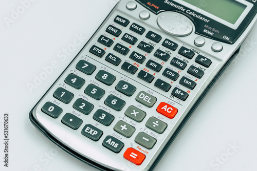 a scientific calculator on white background
