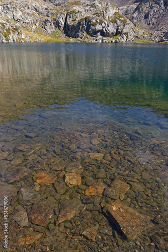 Lake David shorelines in Belledonne mouantin range